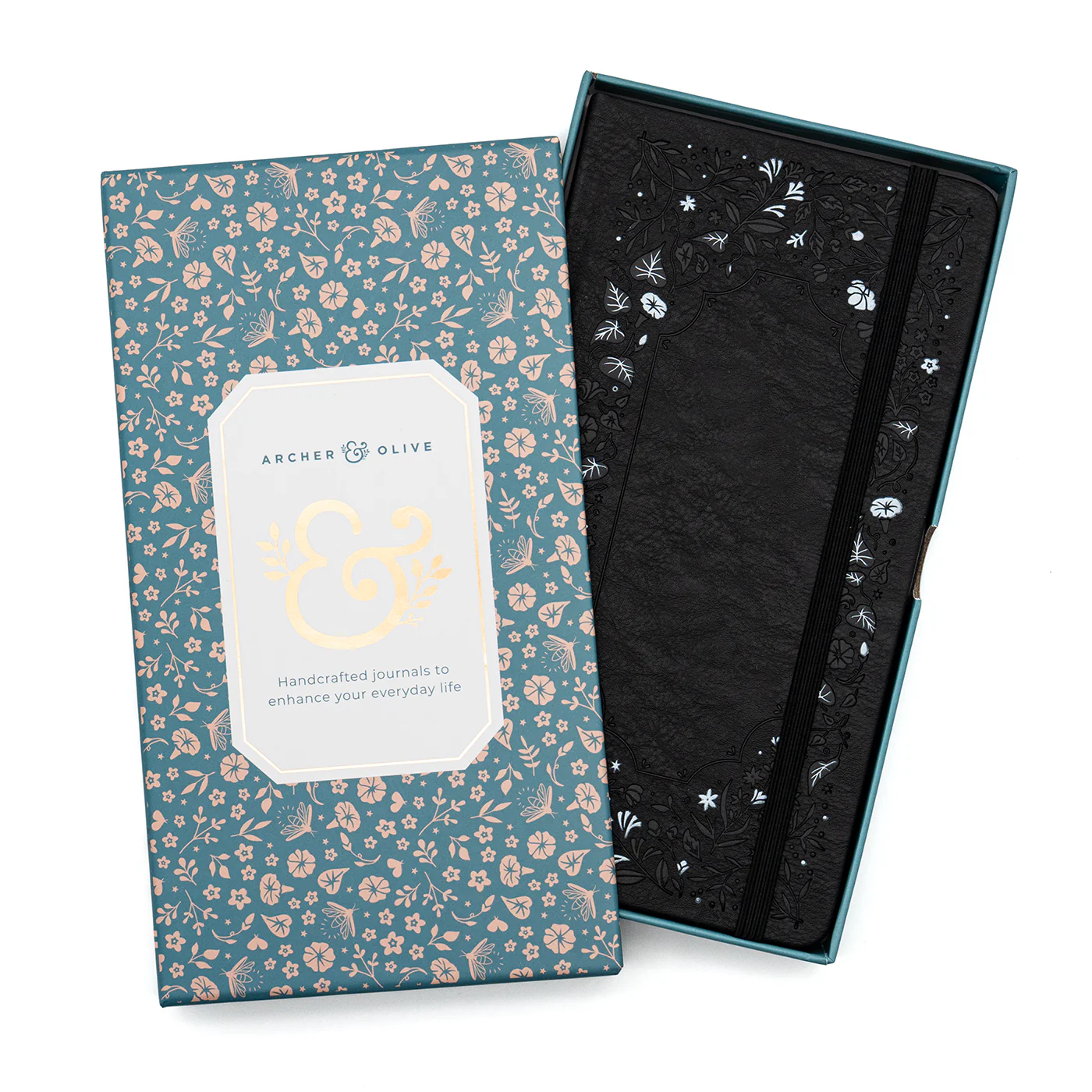 Archer & Olive - Midnight Floral Dot Grid Notebook - TN - Image 2