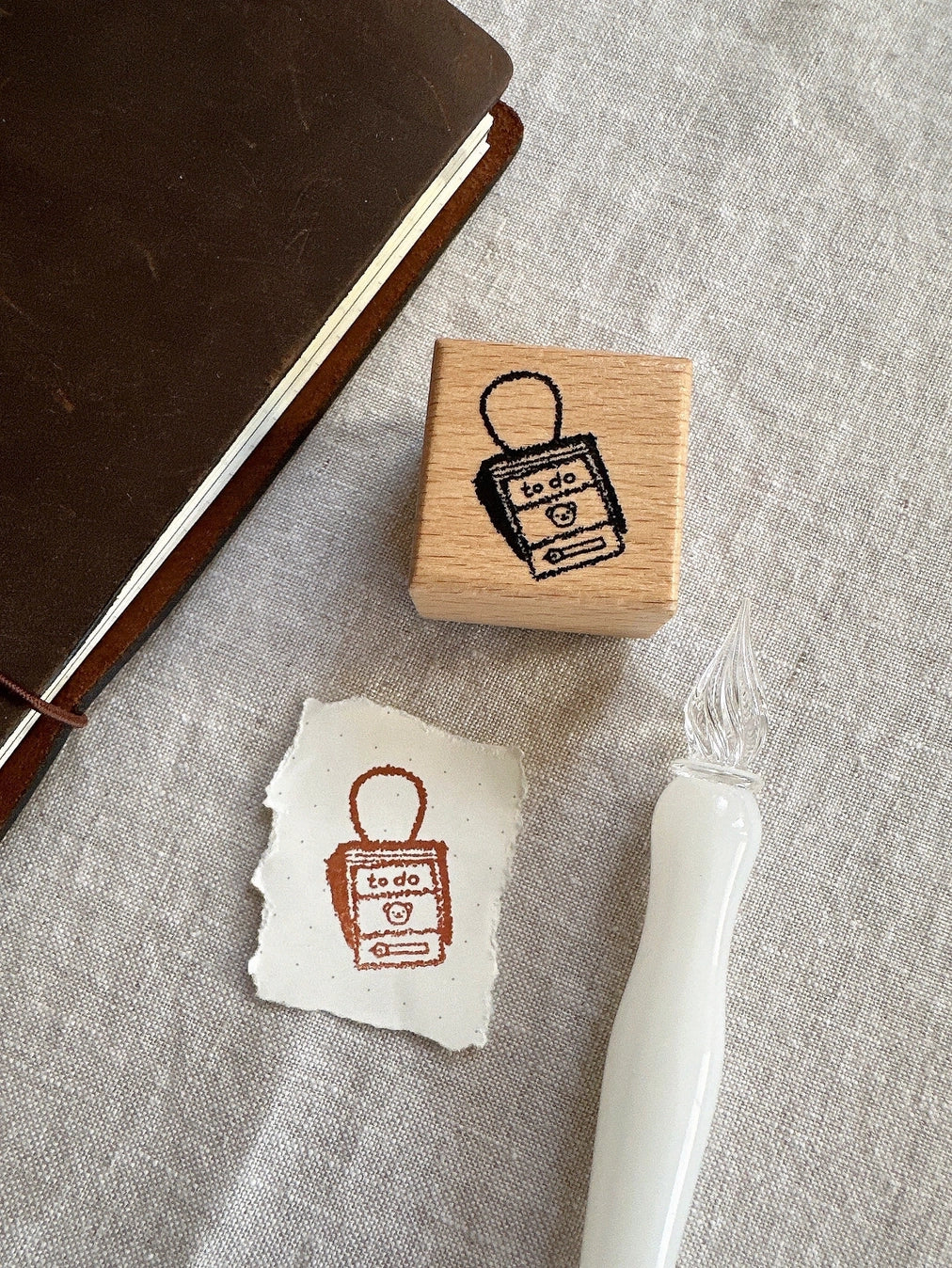 Bloom Paper Studio Wooden Stamp - Bear Log - Image 2