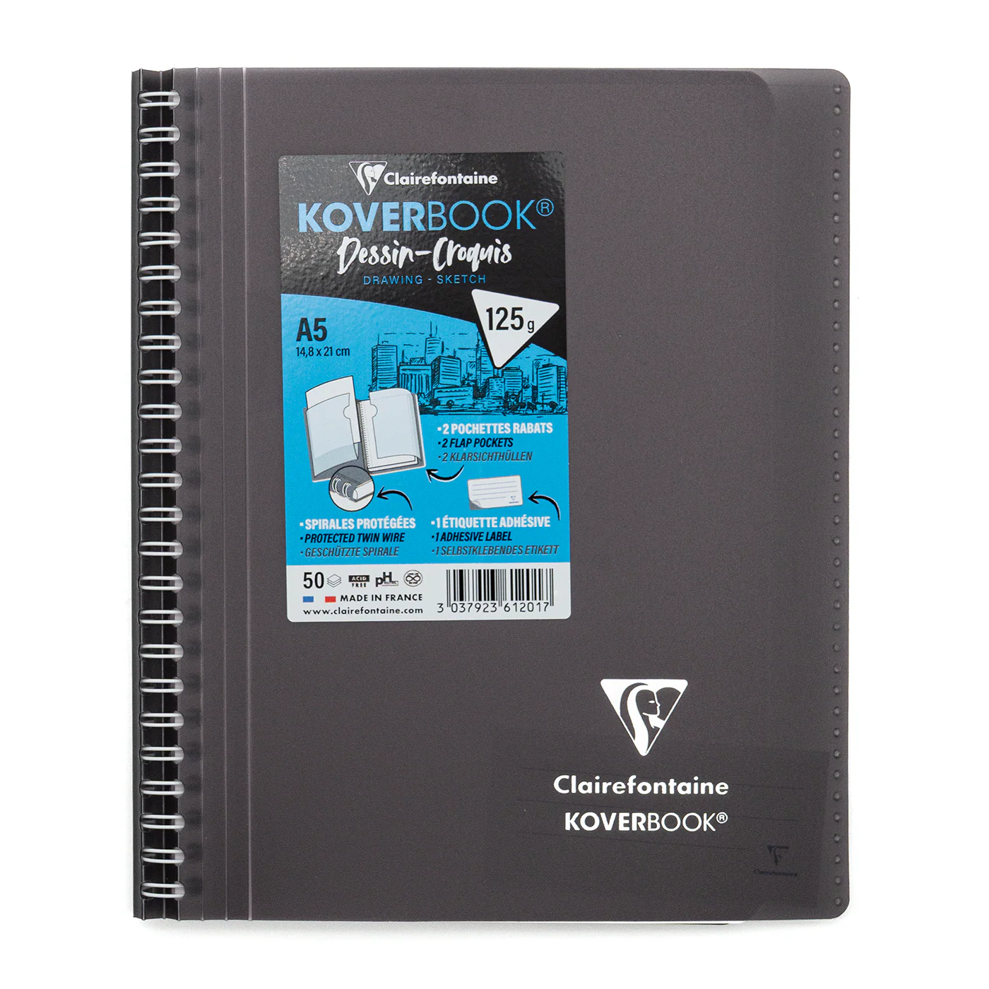 Clairefontaine A5 Side Wirebound Sketch Notebook - Image 10