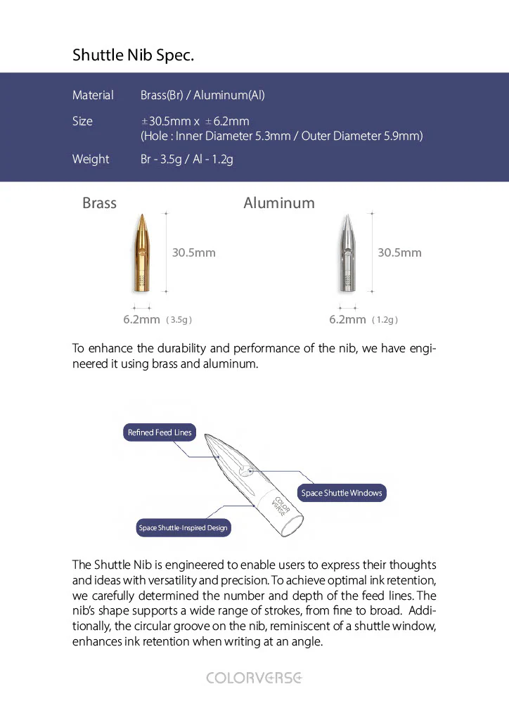 Colorverse Shuttle Dip Pen Nib - Image 2