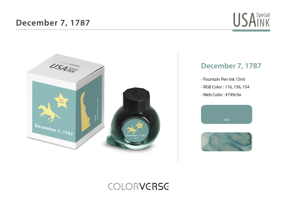 Colorverse USA Special Series Ink- Delaware - December 7, 1787 - Image 3