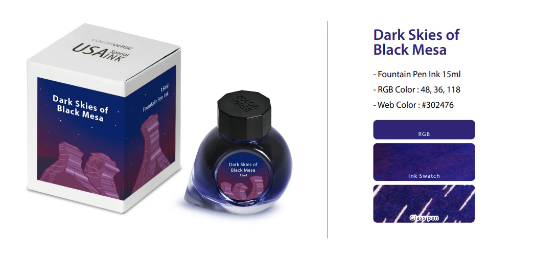 Colorverse USA Special Series Ink - Oklahoma - Dark Skies of Black Mesa - Image 2