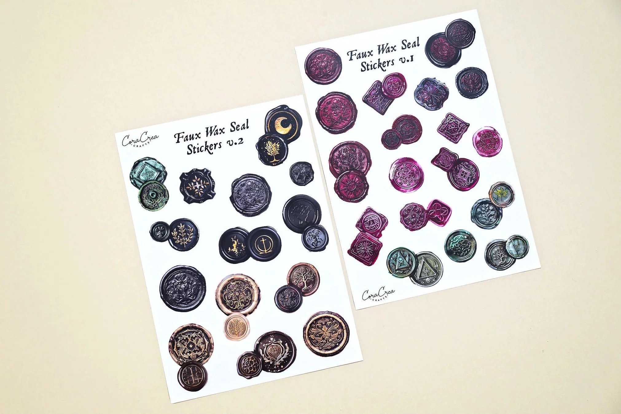 CoraCreaCrafts - Faux Wax Seals Sticker Sheets - Image 2