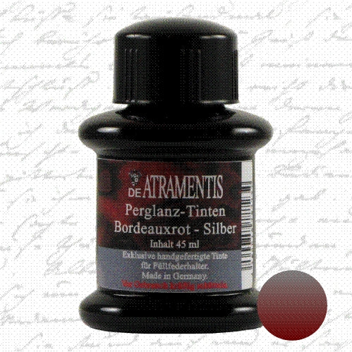 De Atramentis Pearlescent Bordeaux Red Silver - Image 2