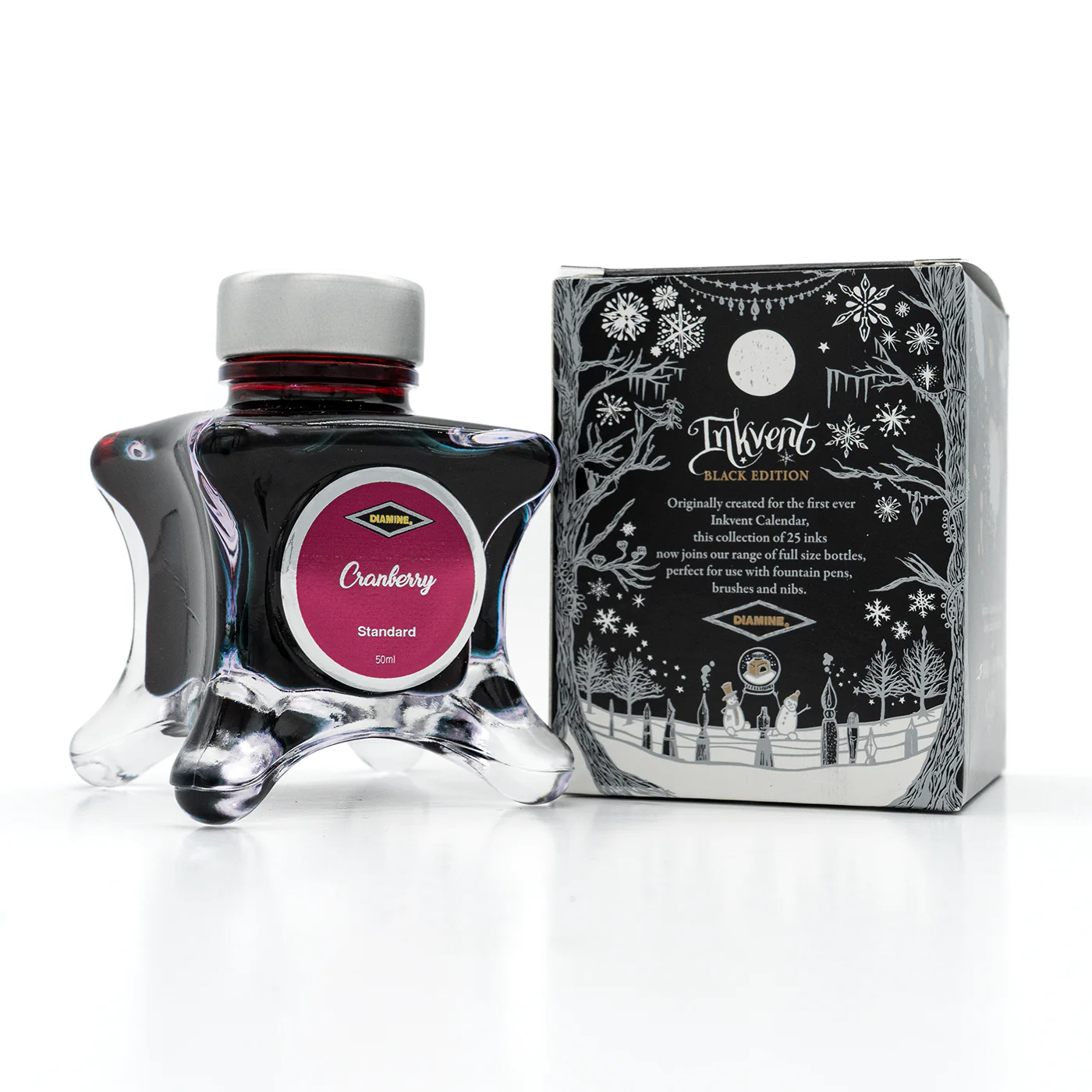 Diamine Black Edition Cranberry Sheening Ink - Image 2