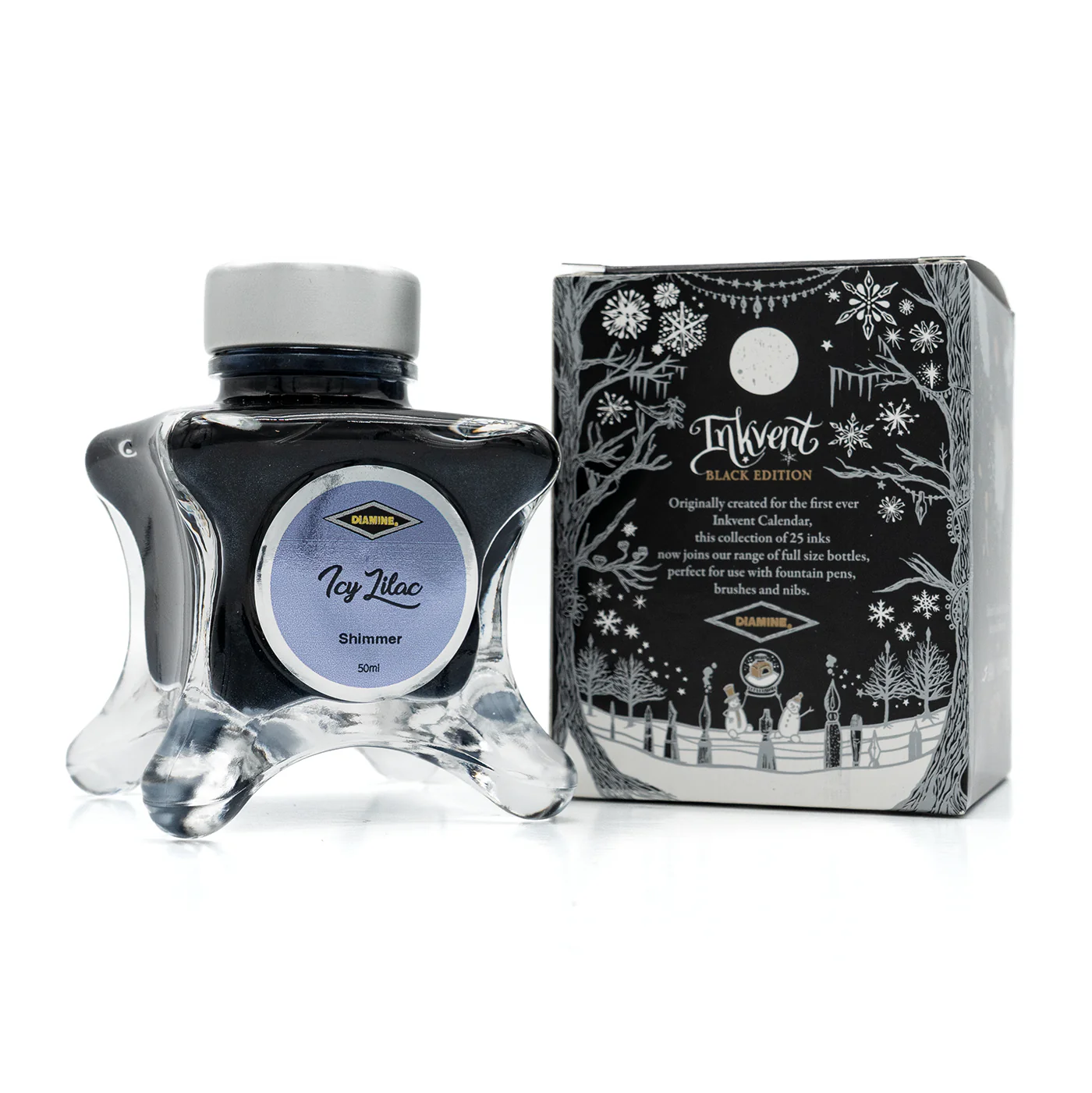 Diamine Black Edition Icy Lilac Shimmer Ink - Image 2