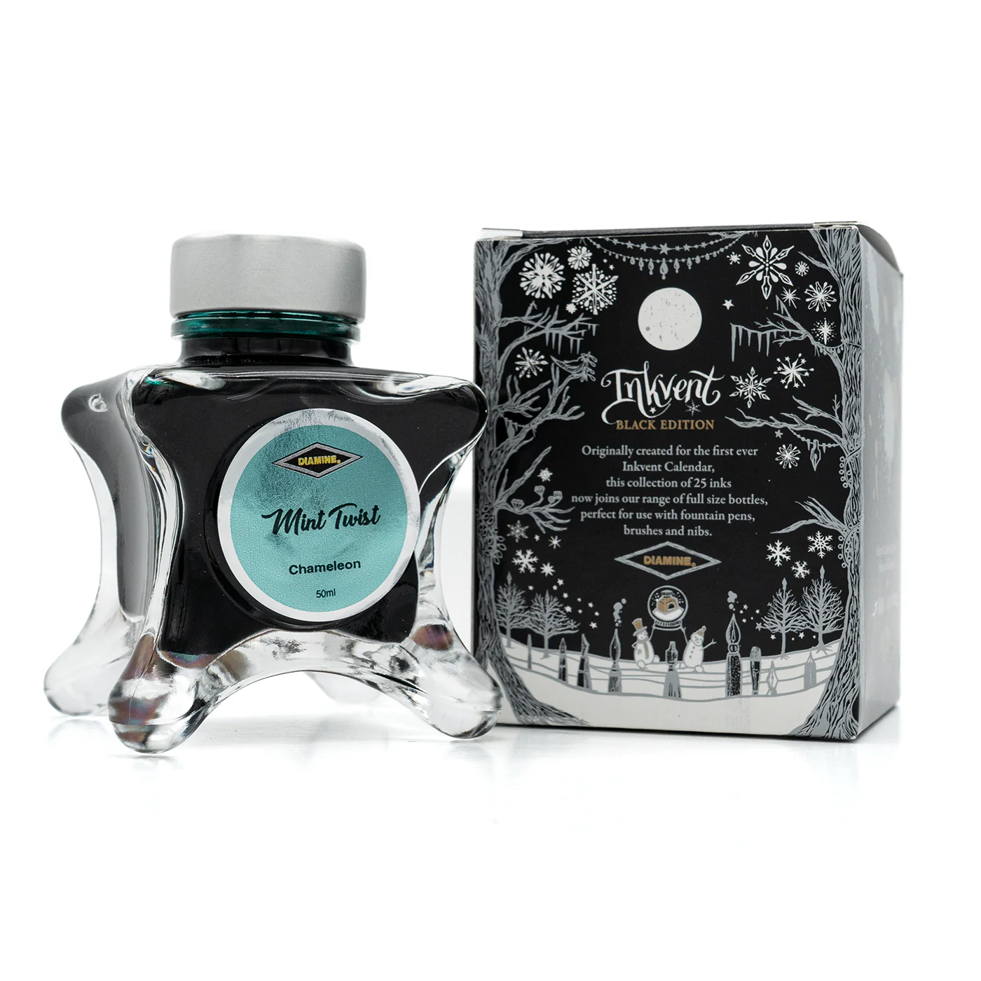Diamine Black Edition Mint Twist Shimmer Ink - Image 2