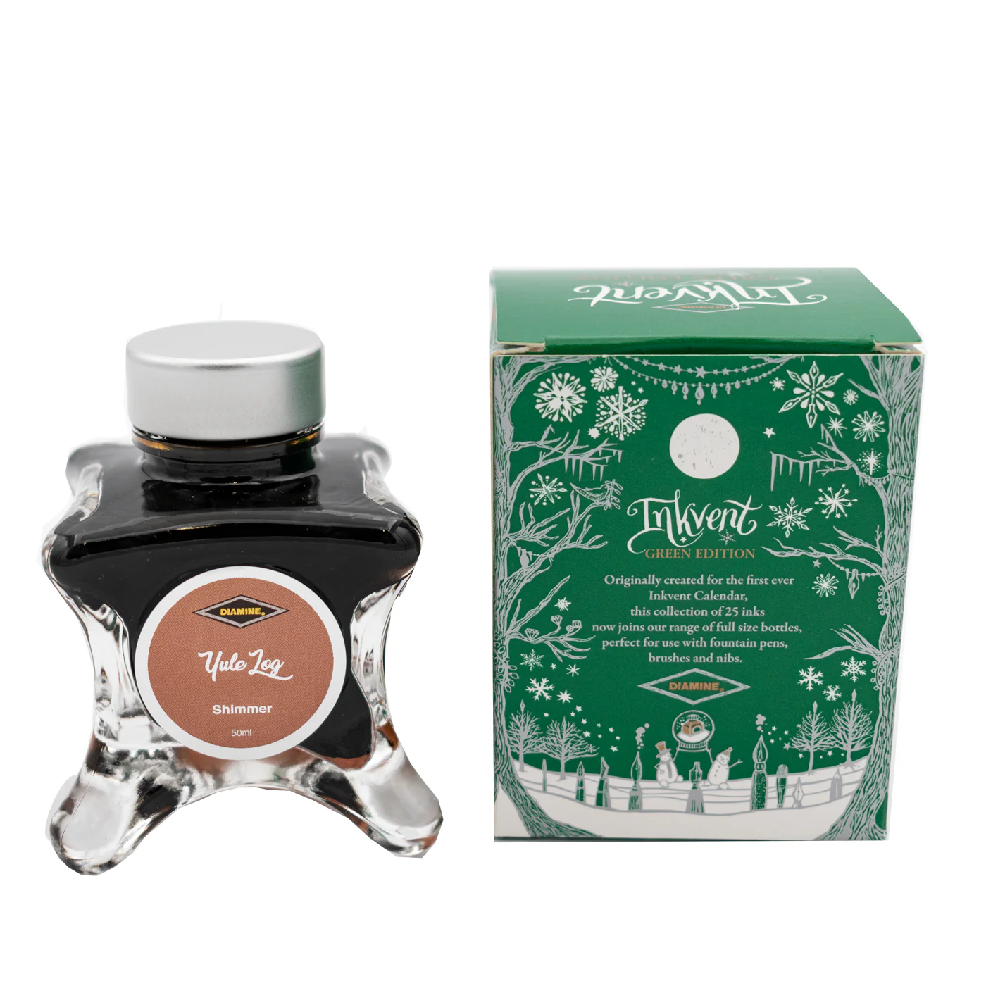 Diamine Green Edition Shimmer Ink -Yule Log - Image 2