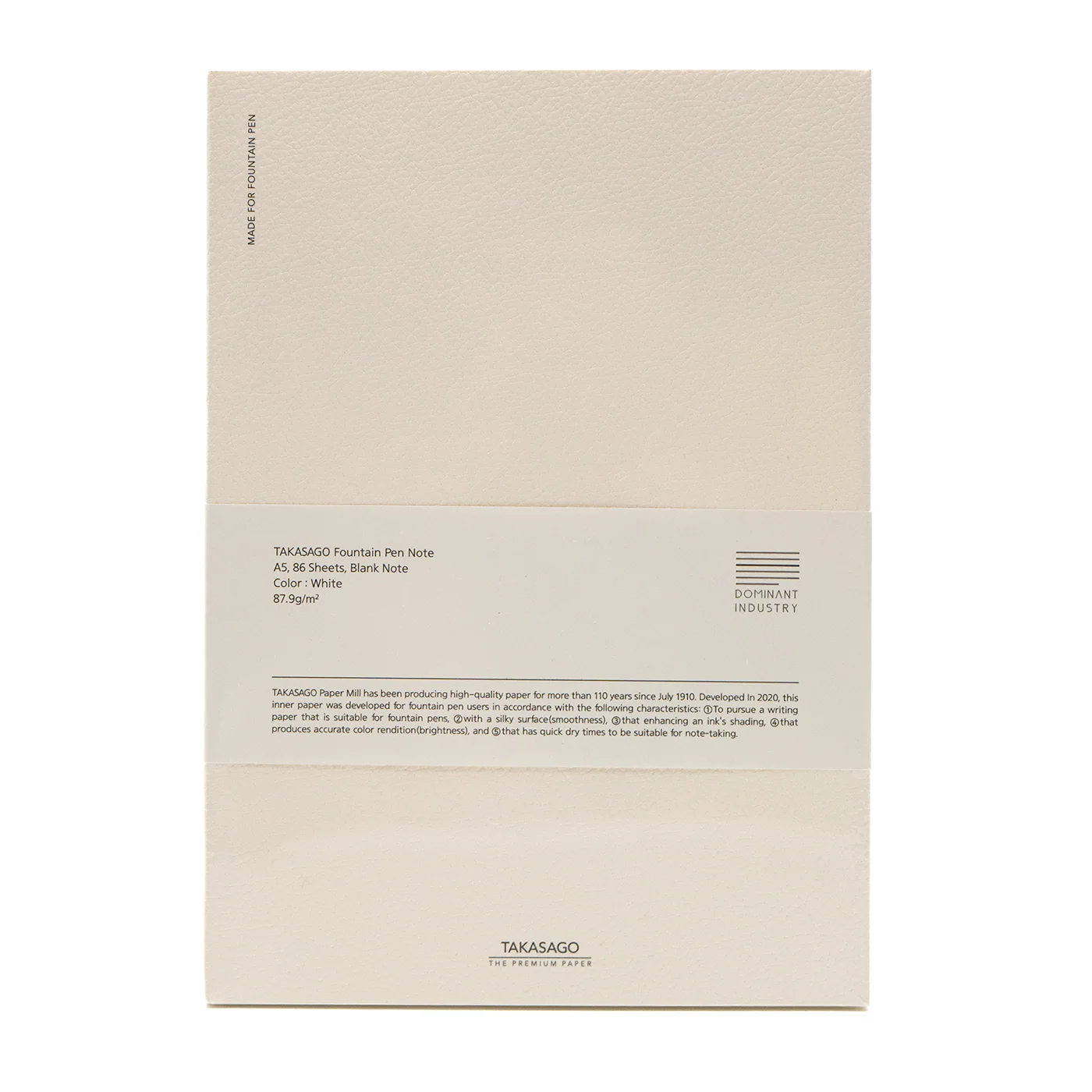 Dominant Industry - Takasago Ivory A5 Blank Notebook