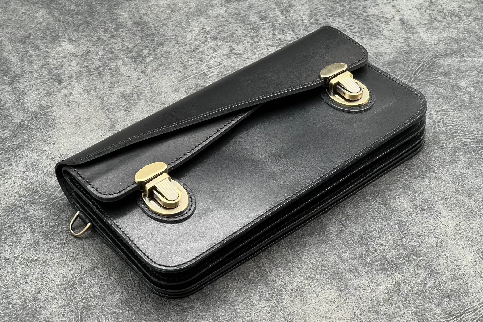 Galen Leather Co. Accordion Pouch - Black