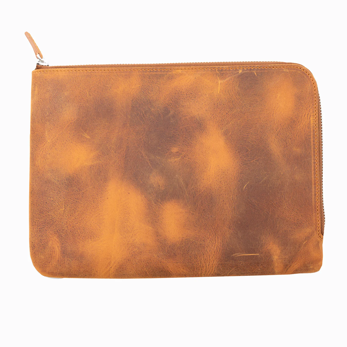 Galen Leather Zippered Writer's Bank Bag - Crazy Horse Brown