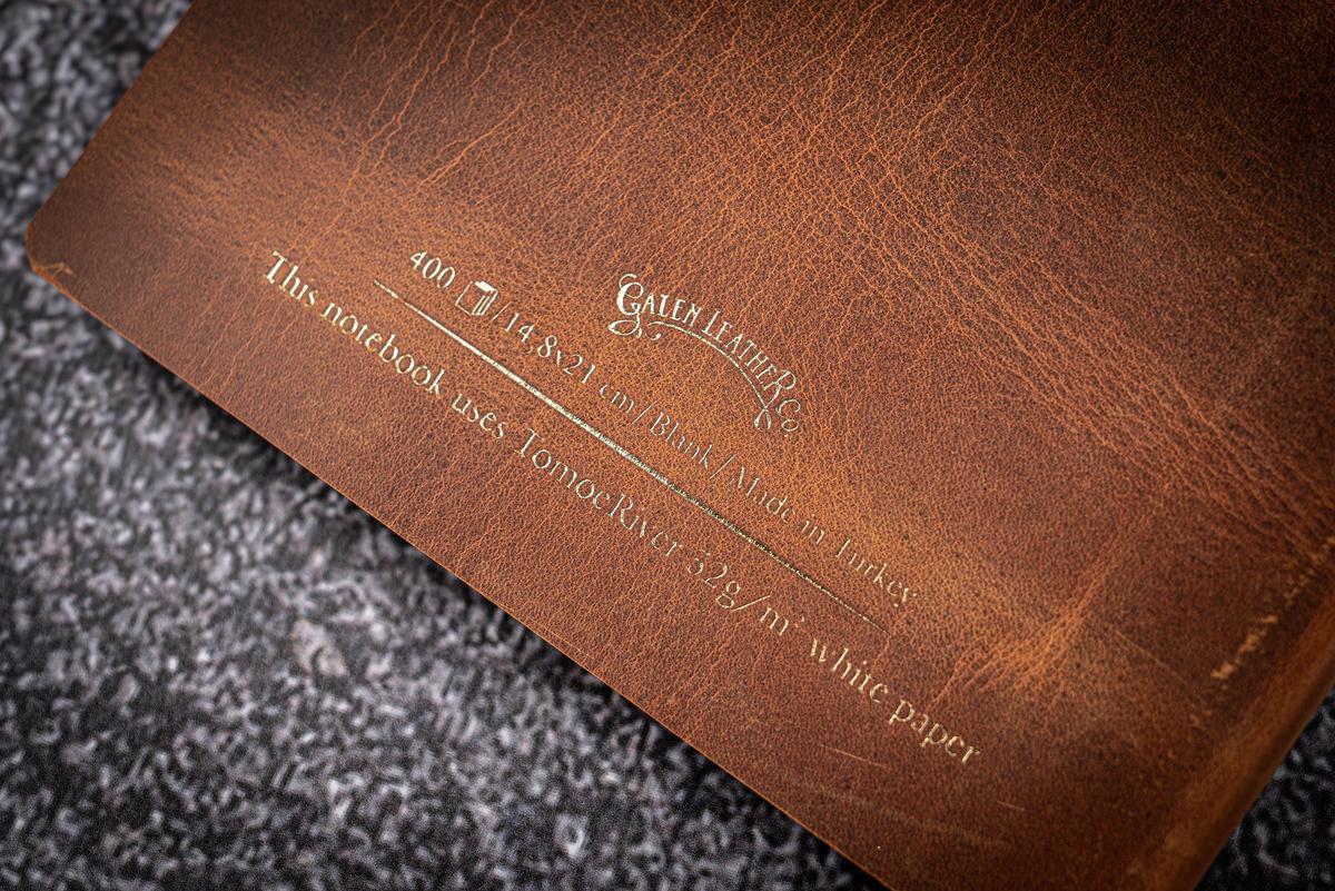 Galen Leather Co. Leather Notebook - Tomoe River Paper - A5 Crazy Horse Brown - Image 4