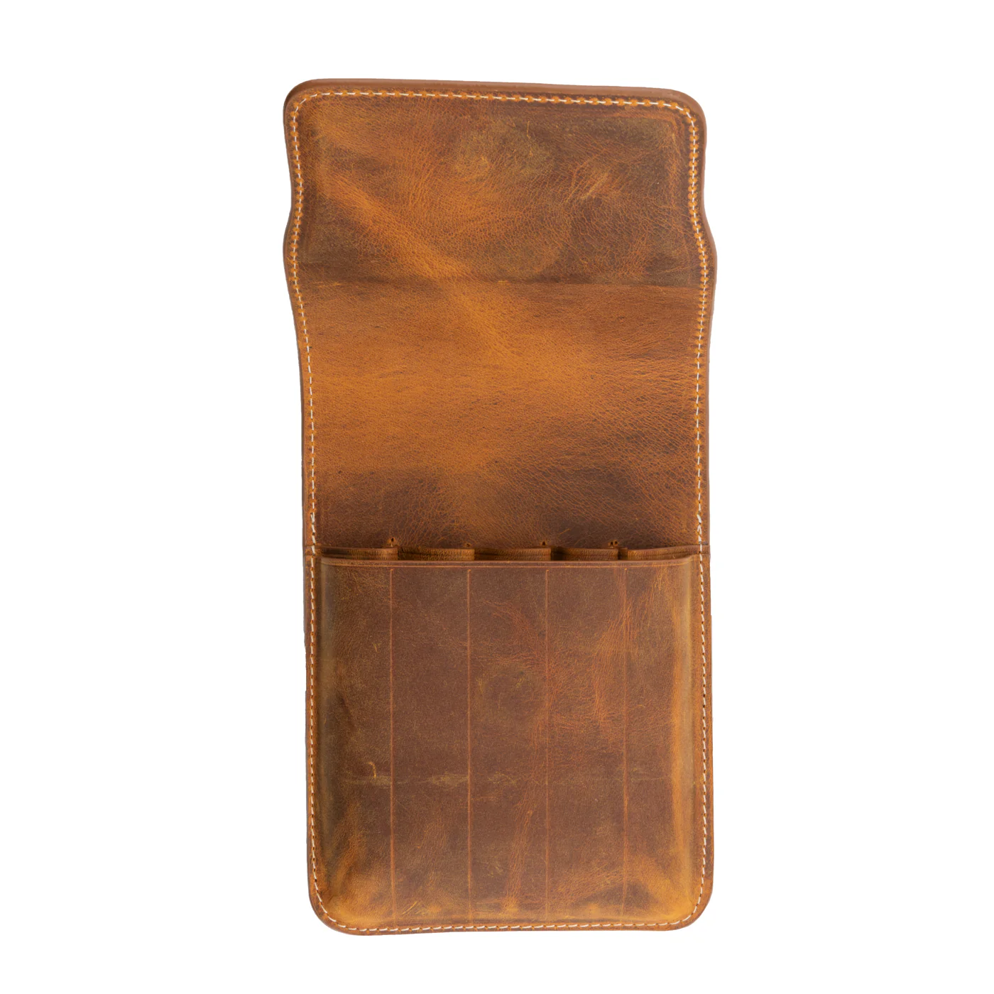 Galen Leather Co. Magnetic Flap Pen Case for 5 Pens - Crazy Horse Brown - Image 2