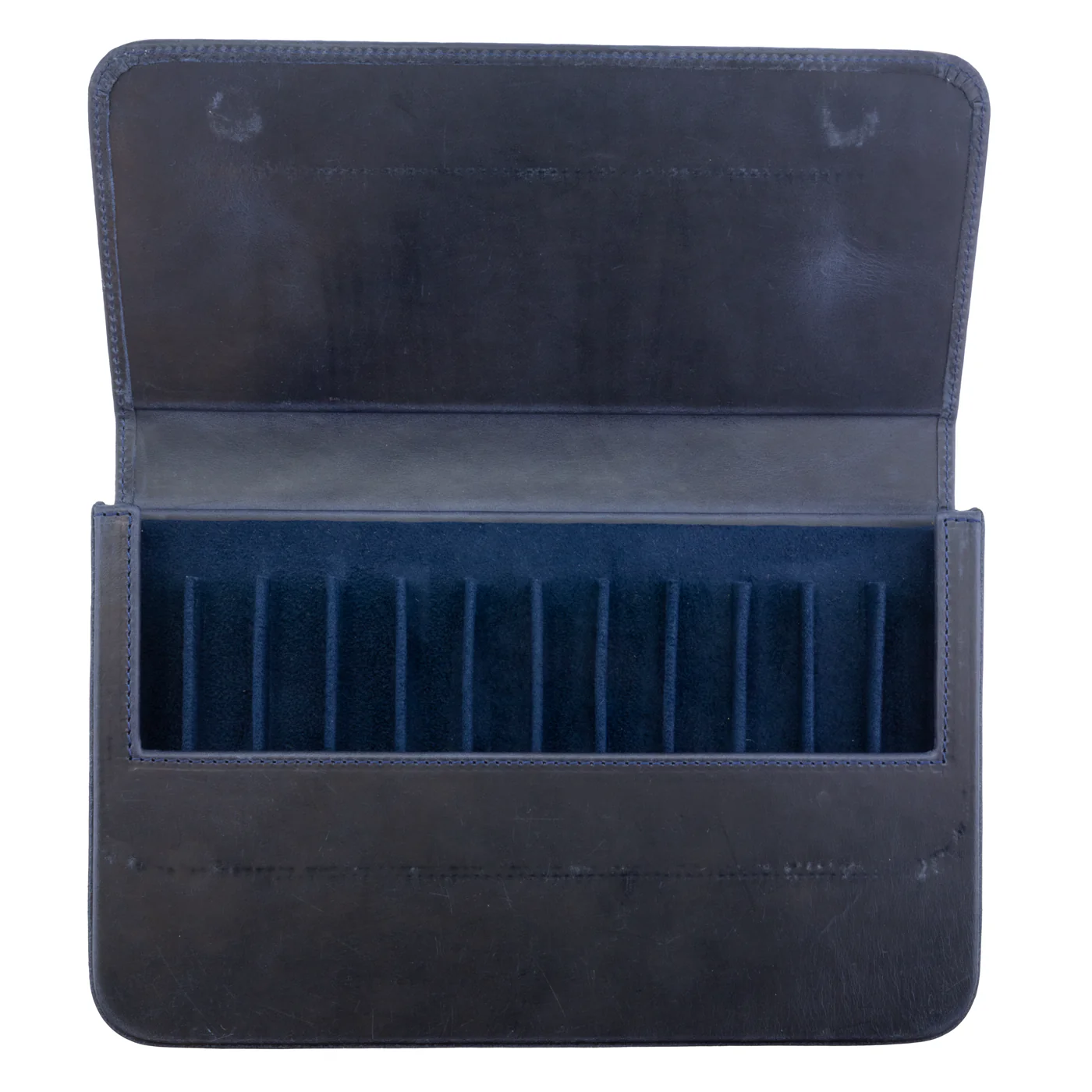 Galen Leather Co. Magnum Opus 12 Slot Magnetic Hard Pen Case - Navy Blue - Image 2