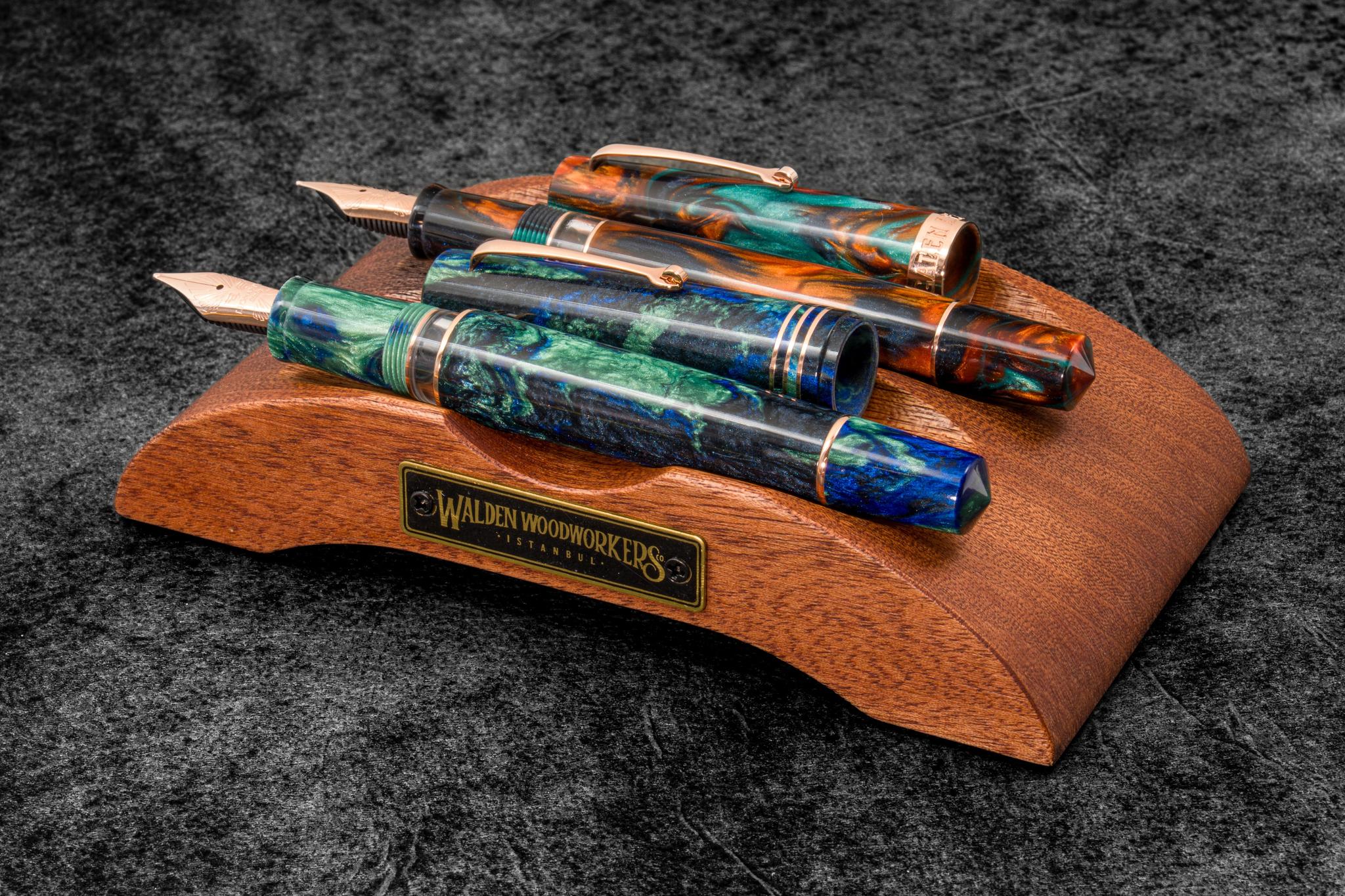 Galen Leather Co. The Pen Arch Wooden Fountain Pen Stand - Mahogany - Image 2
