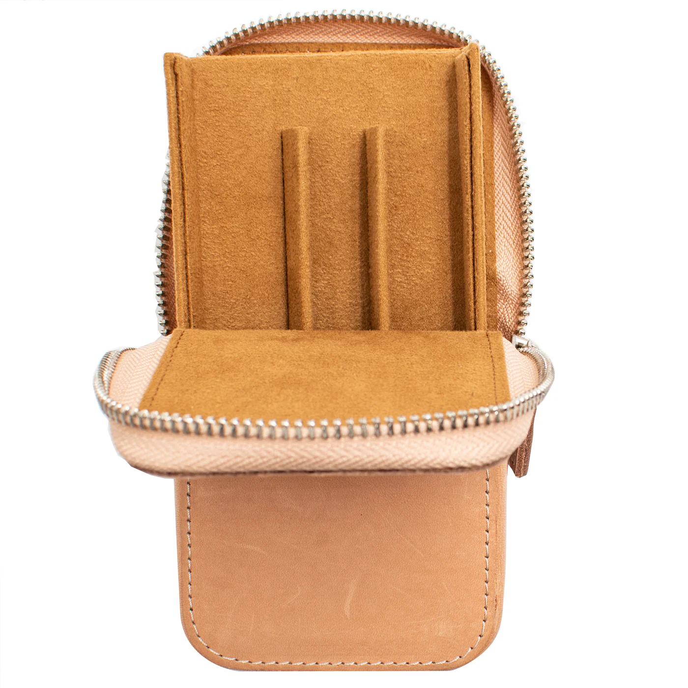 Galen Leather Co. Zipper Magnum Opus 3 Slot Hard Pen Case - Undyed - Image 2