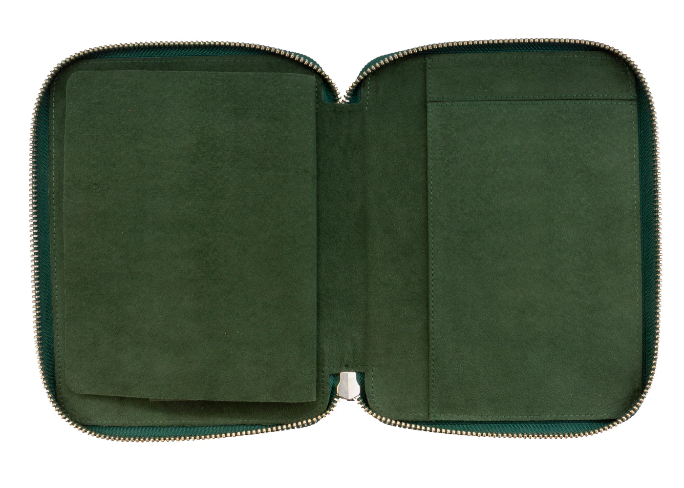 Galen Leather Co. Zippered 10 Slot Pen Case with A5 Notebook Holder - Crazy Horse Green - Image 3