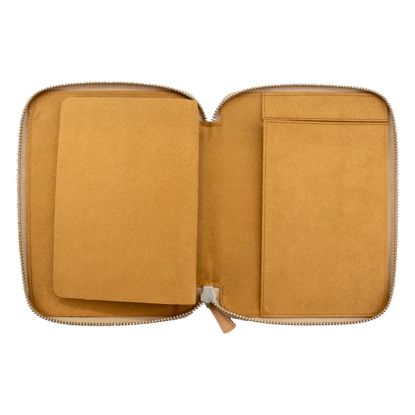 Galen Leather Co. Zippered 10 Slot Pen Case with A5 Notebook Holder - Undyed Leather - Image 3