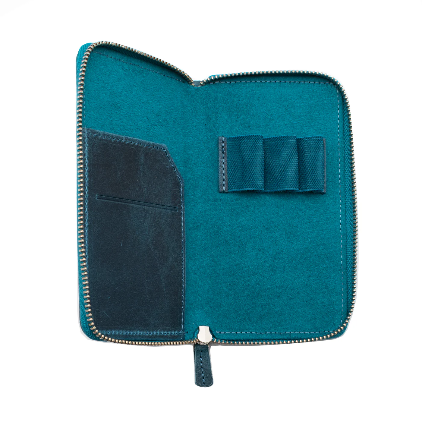 Galen Leather Co. Zippered 3 Slot Pen Case - Crazy Horse Ocean - Image 2