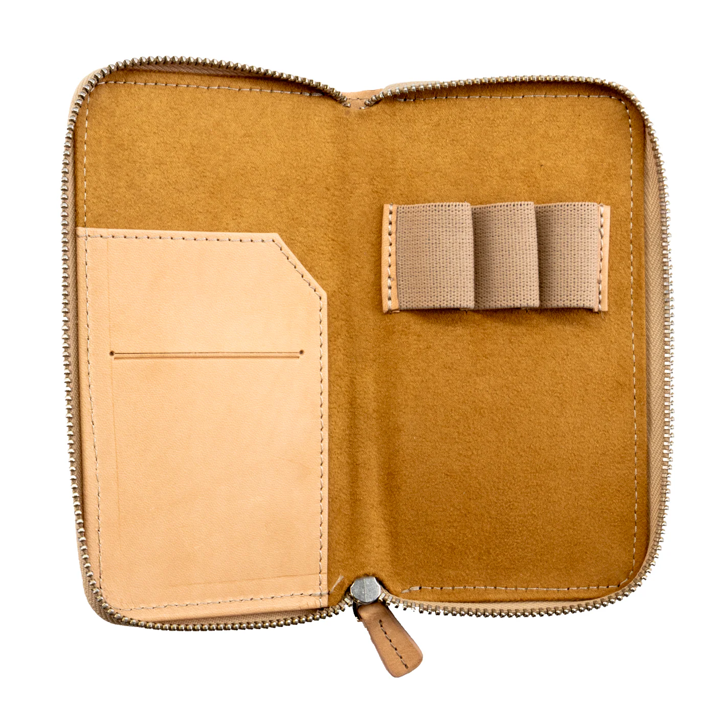 Galen Leather Co. Zippered 3 Slot Pen Case - Undyed Leather - Image 2