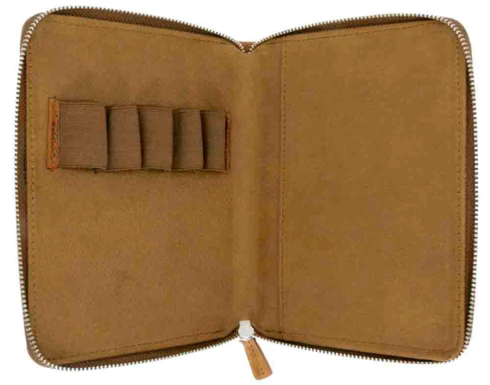Galen Leather Co. Zippered 5 Slot Pen Case - Crazy Horse Brown - Image 2