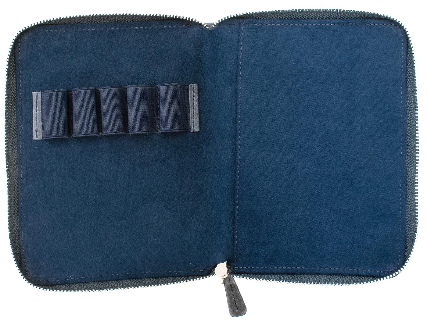 Galen Leather Co. Zippered 5 Slot Pen Case - Crazy Horse Navy Blue - Image 2