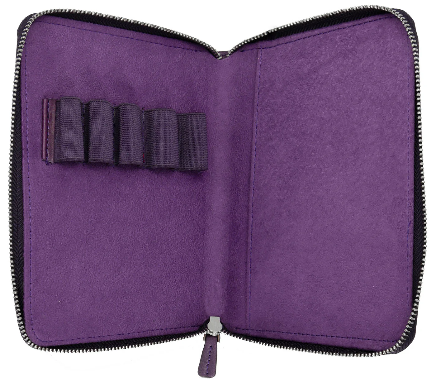 Galen Leather Co. Zippered 5 Slot Pen Case - Purple - Image 2