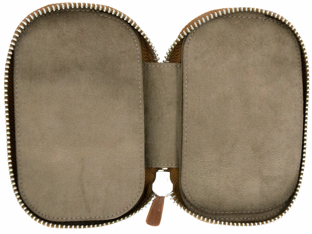 Galen Leather Co. Zippered 6 Slot Pen Case - Brown - Image 2