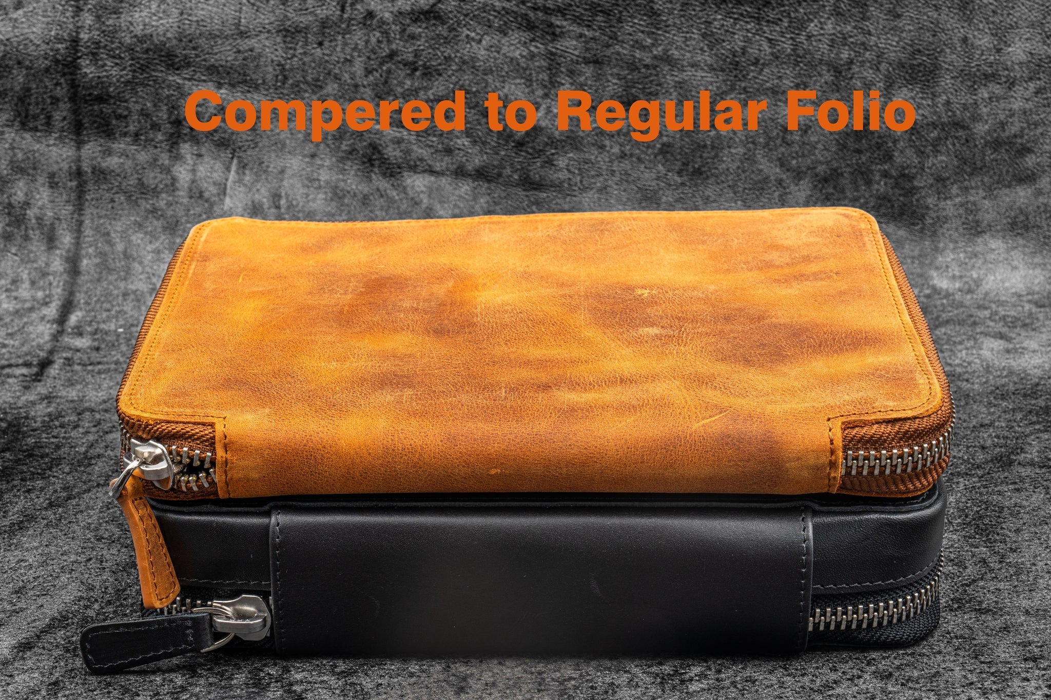 Galen Leather Co. Zippered A5 Wide Expansi Folio - Black - Image 4