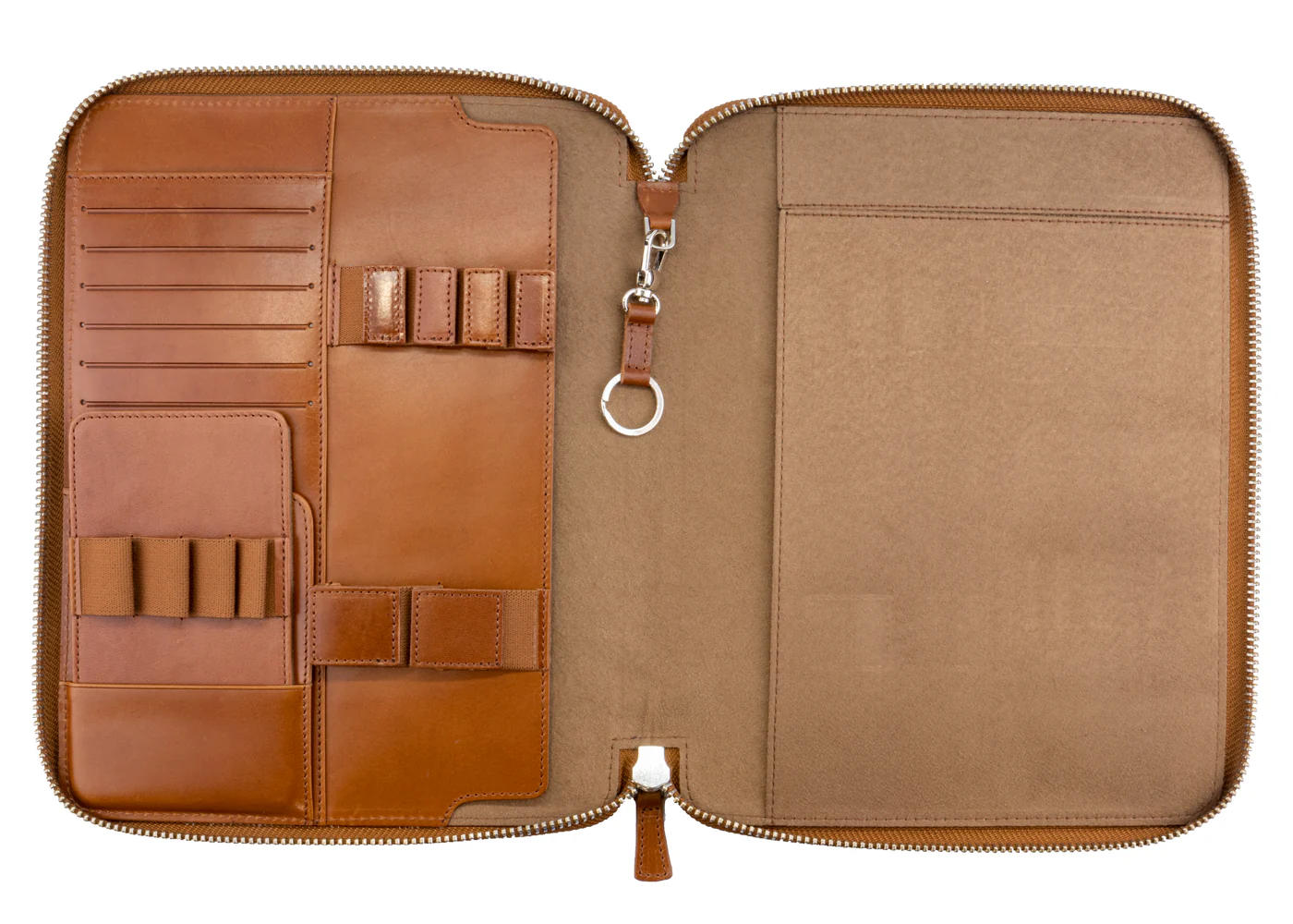 Galen Leather Co. Zippered B5 Notebook Folio- Brown - Image 2