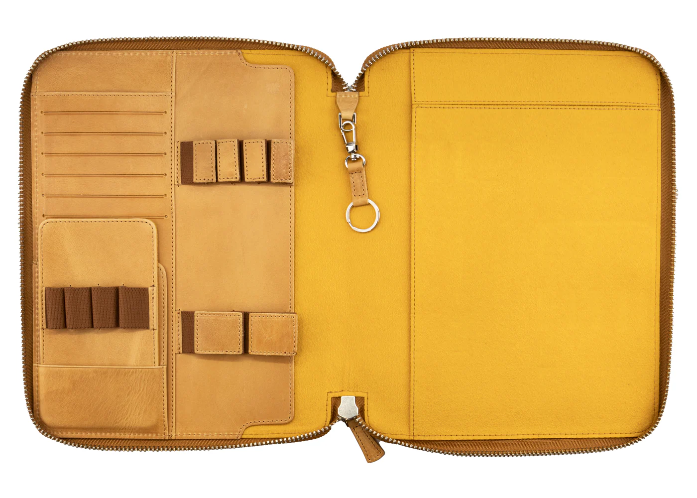 Galen Leather Co. Zippered B5 Notebook Folio - Crazy Horse Honey Ochre - Image 2