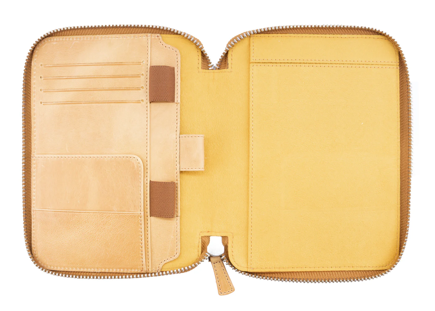 Galen Leather Co. Zippered B6 Notebook Folio- Crazy Horse Honey Ochre - Image 2