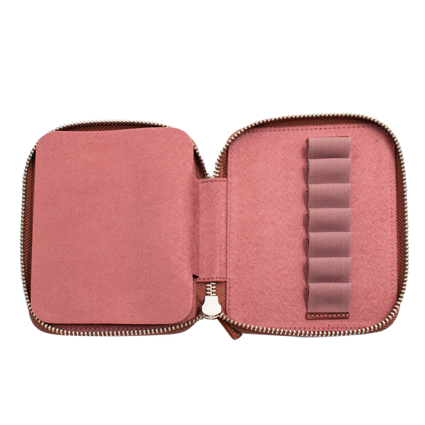 Galen Leather Co. Zippered Collector Pen Case for 14 Kawecos - Crazy Horse Orange - Image 2