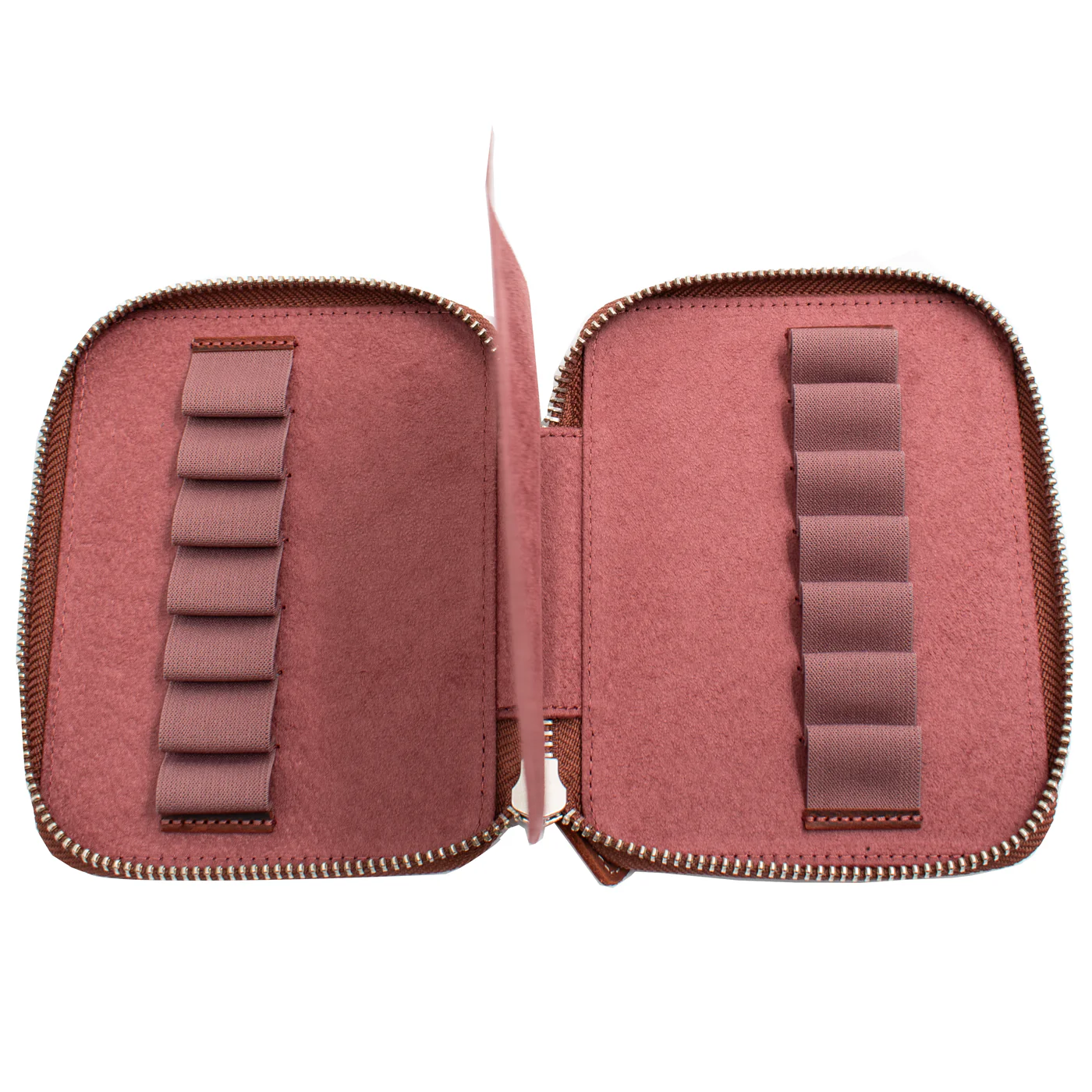 Galen Leather Co. Zippered Collector Pen Case for 14 Kawecos - Crazy Horse Orange - Image 3
