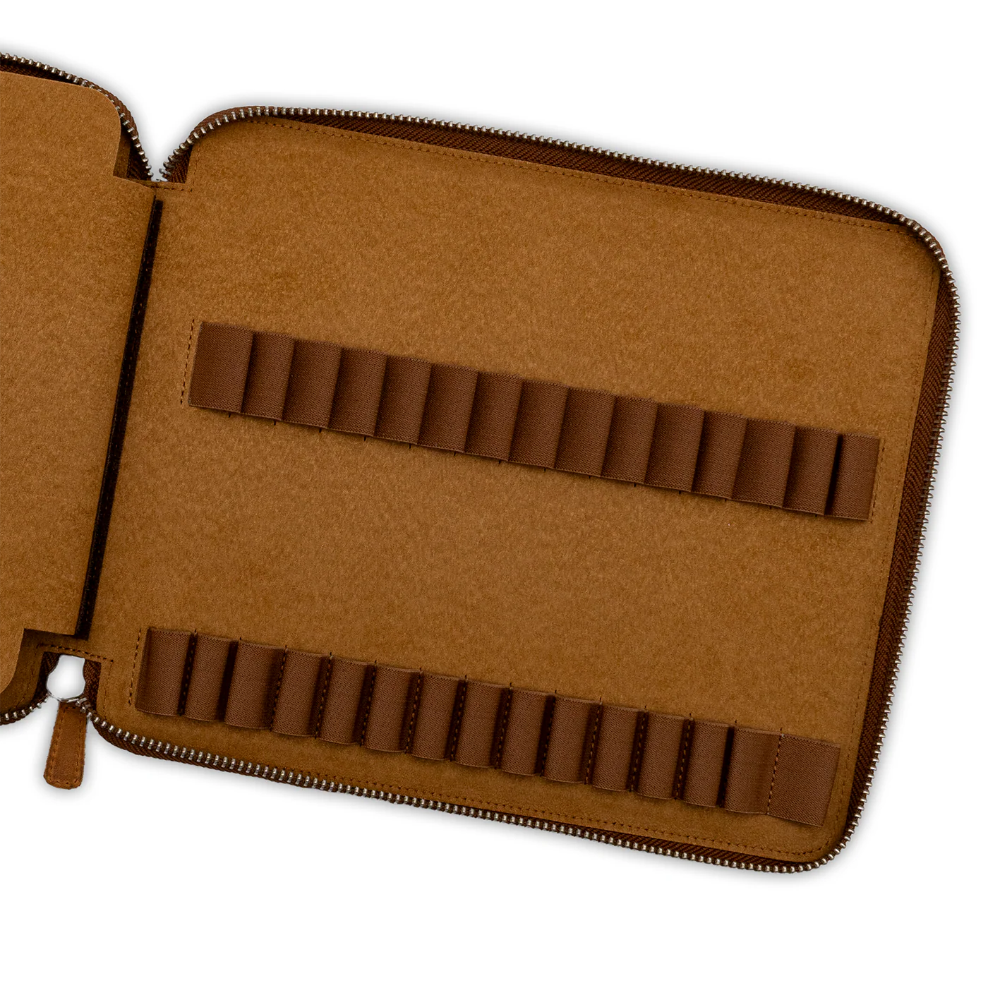 Galen Leather Co. Zippered Collector Pen Case for 60 Kawecos - Crazy Horse Brown - Image 2
