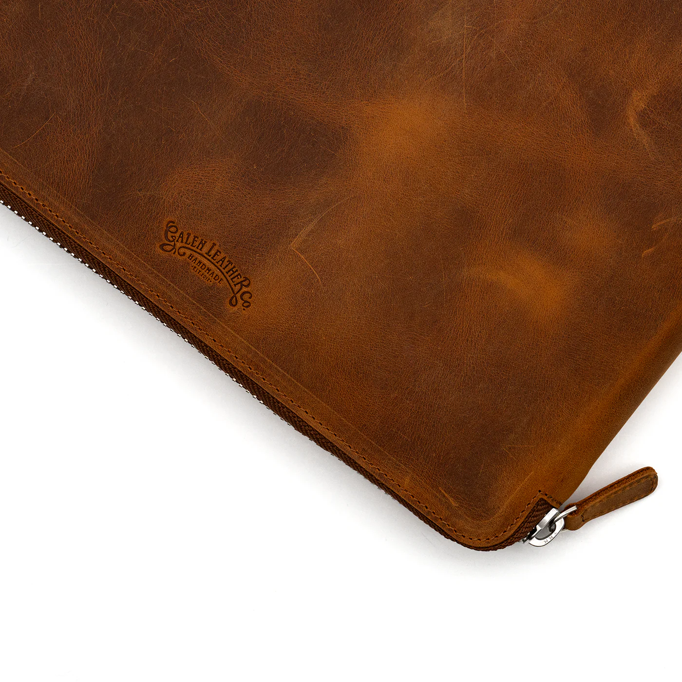 Galen Leather Co. Zippered Collector Pen Case for 60 Kawecos - Crazy Horse Brown - Image 3