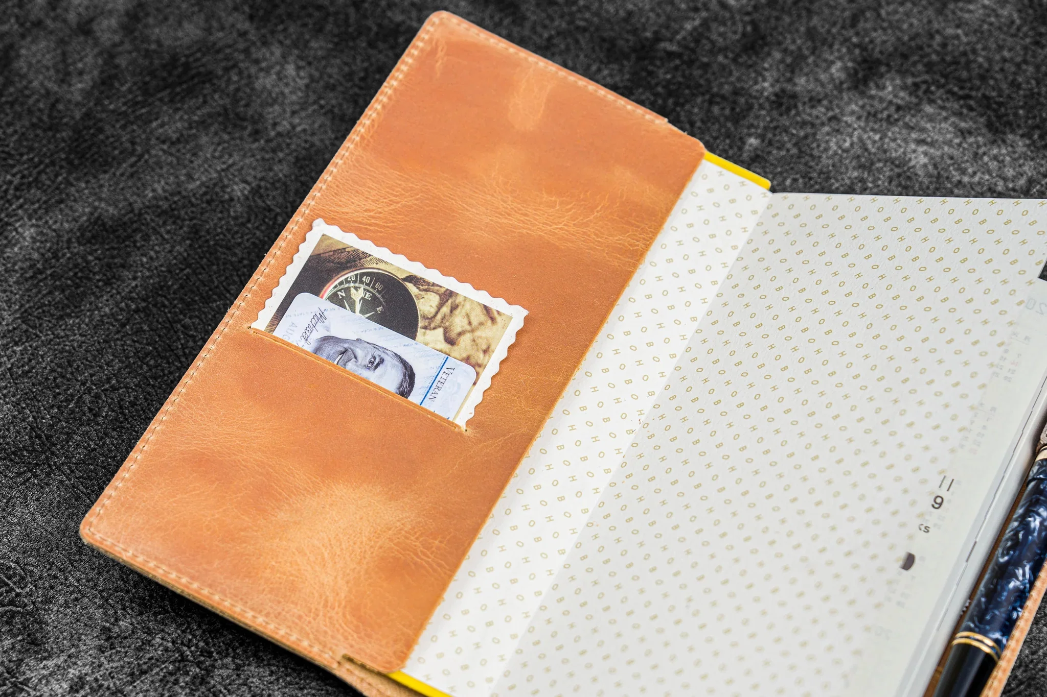Galen Leather Slim Hobonichi Weeks Planner Cover - Crazy Horse Honey - Image 3