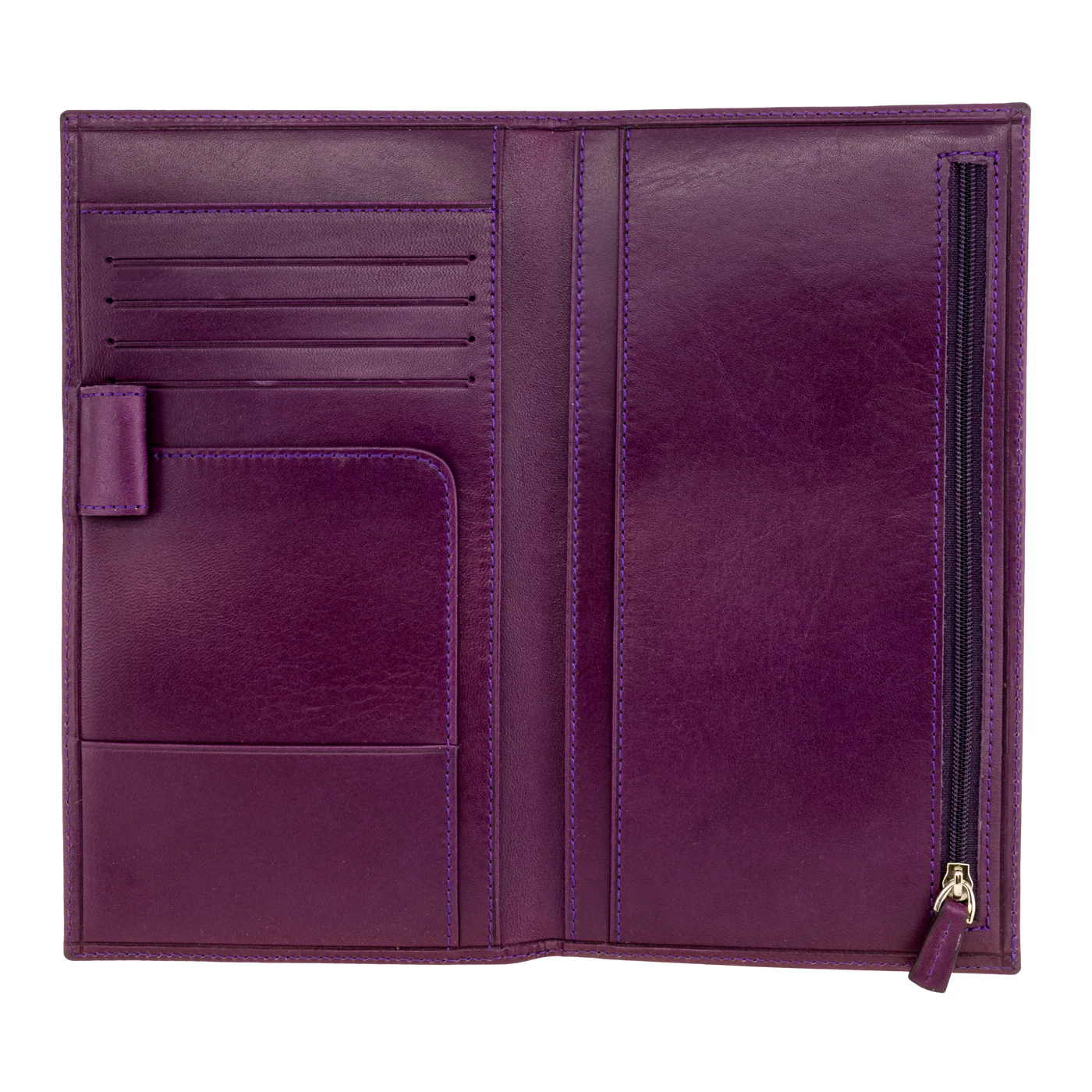 Galen Leather Wallet Insert for Traveler's Notebook Regular Size- Purple - Image 2