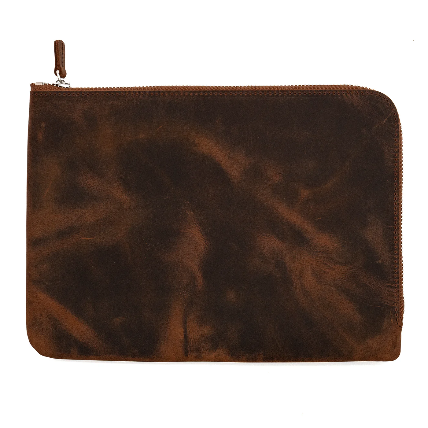 Galen Leather Zippered Writer's Bank Bag - Havana Brown - Image 2