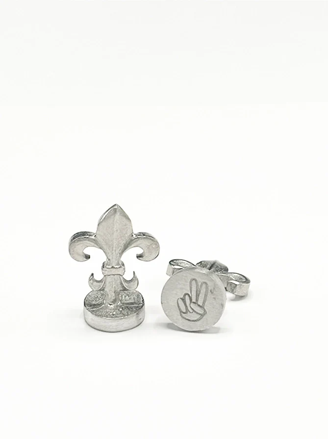 Global Solutions Metal Wax Seal 3/4" with Fleur-de-lis handle - Hand Peace Sign