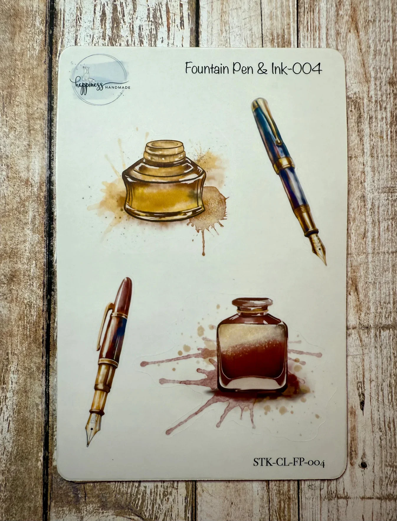 Happiness Handmade - Fountain Pen and Ink Sticker Sheet 04