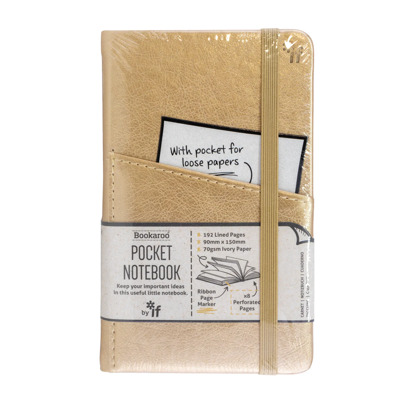 If Bookaroo A6 Pocket Notebook - Gold