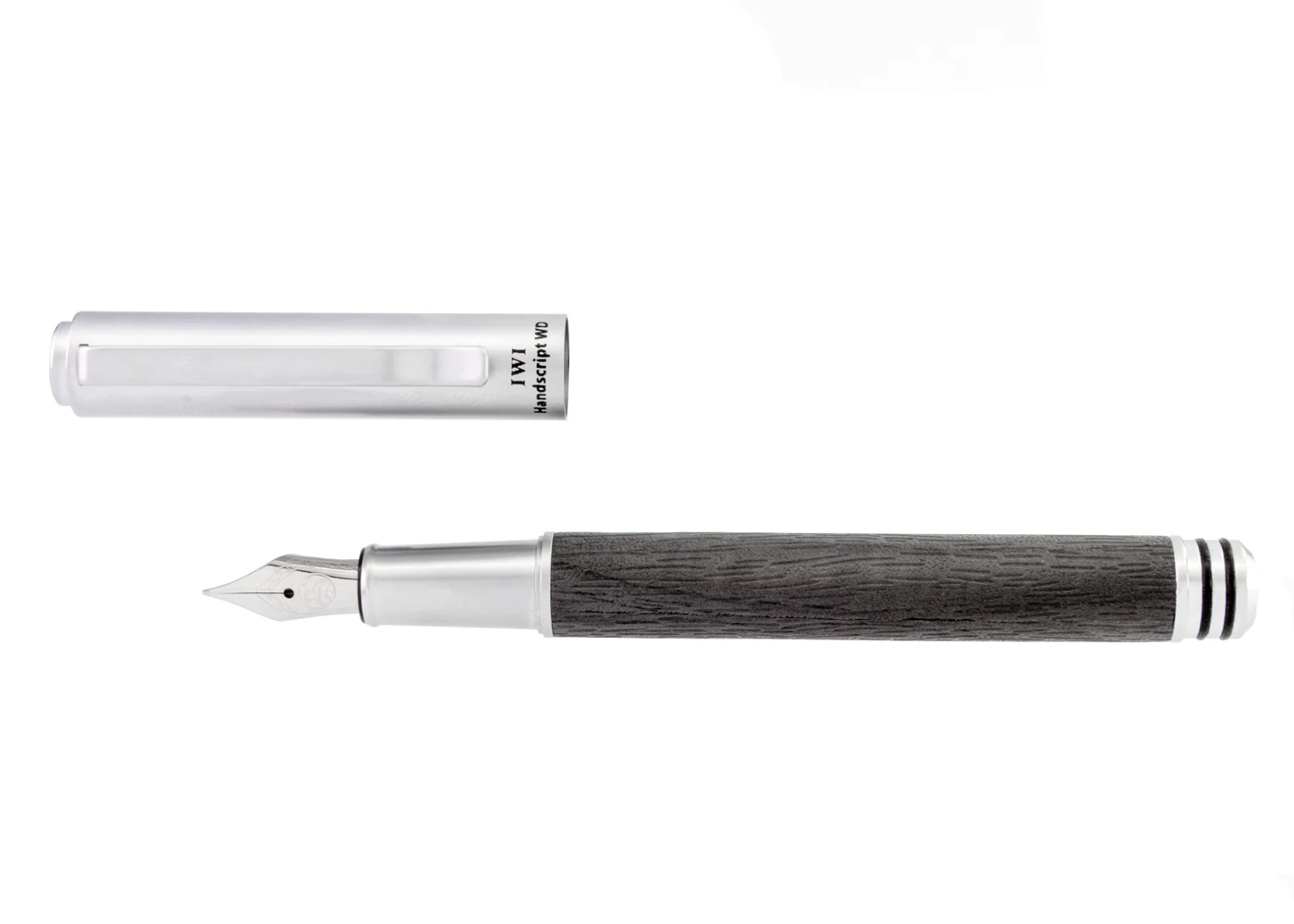 IWI Handscript Fountain Pen- Grey Wood-Texture Leather - Image 3