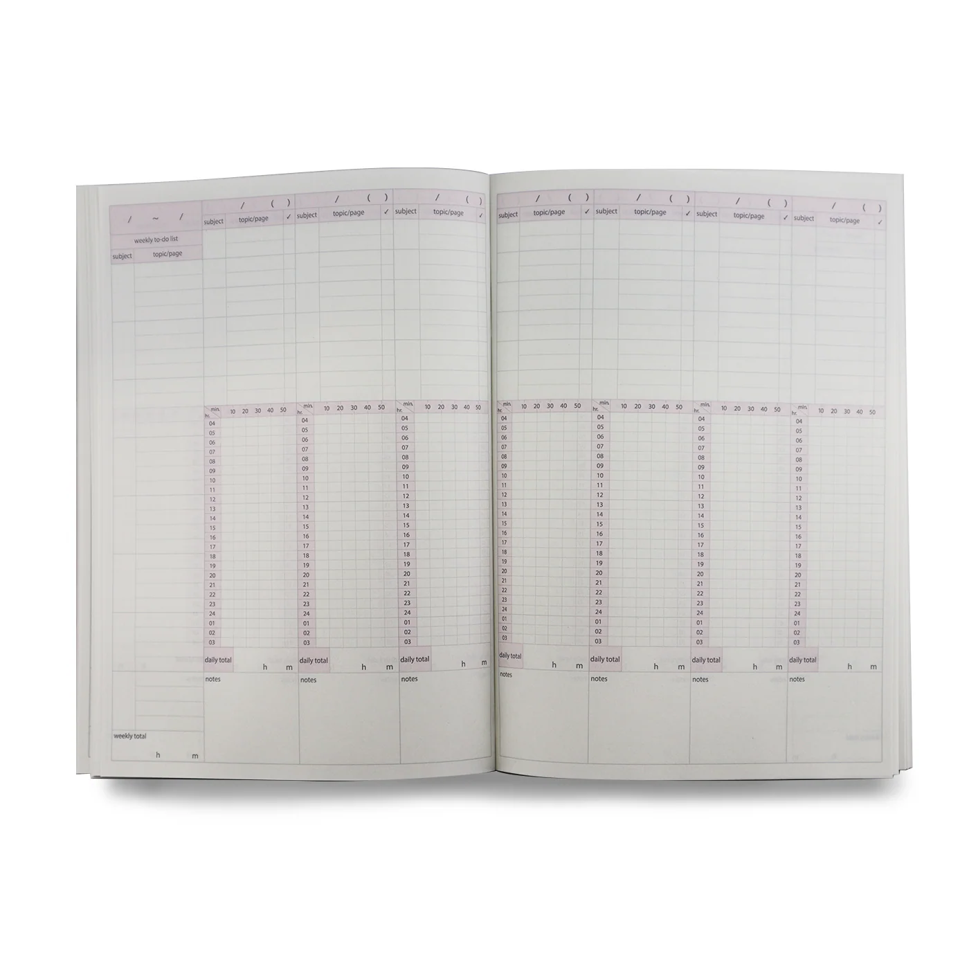Kokuyo Campus Study Planner Weekly Visualized - Pink - Image 2