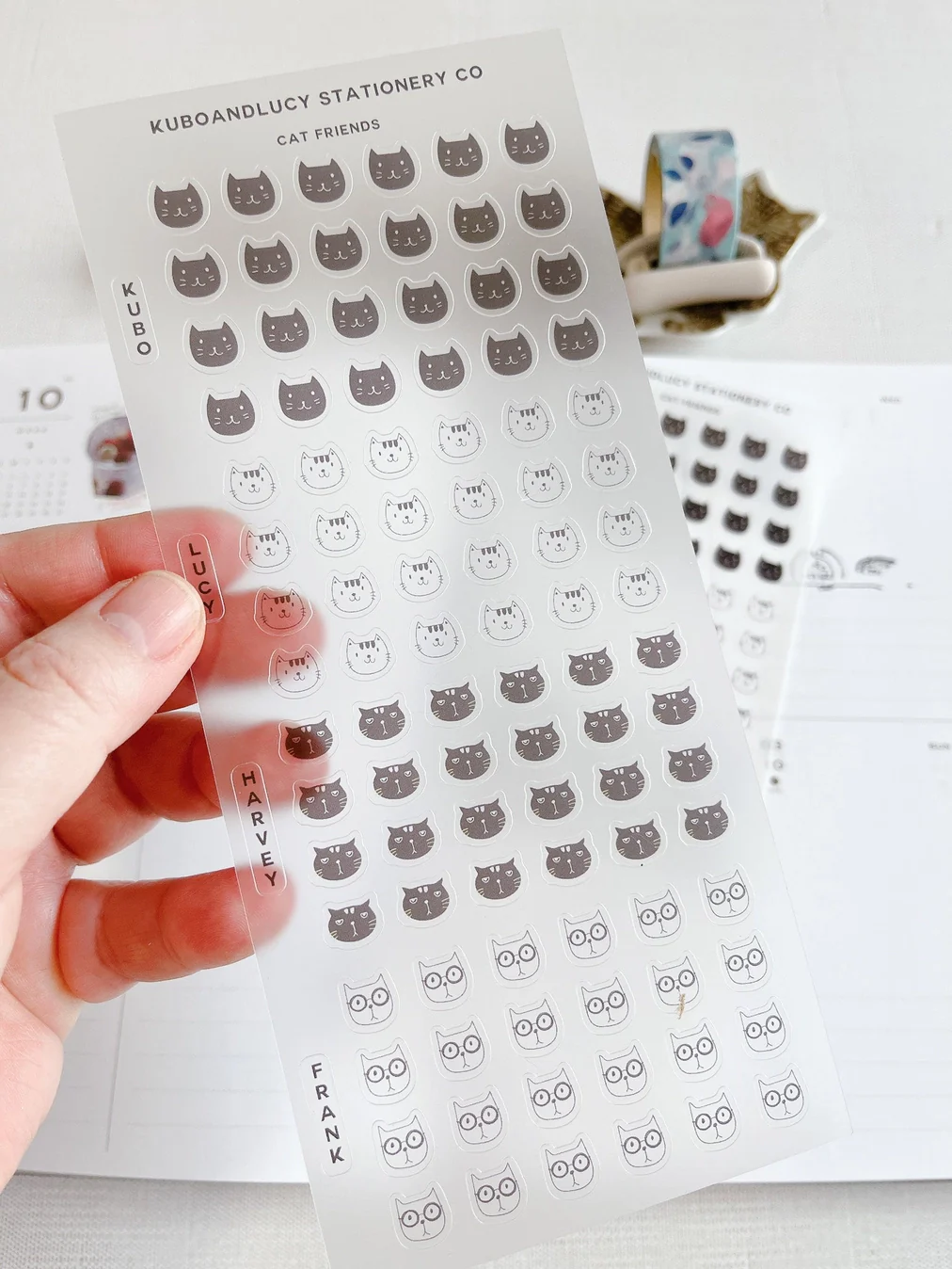 Kuboandlucy Stationery Co. Sticker Sheet - Cat Faces - Image 2