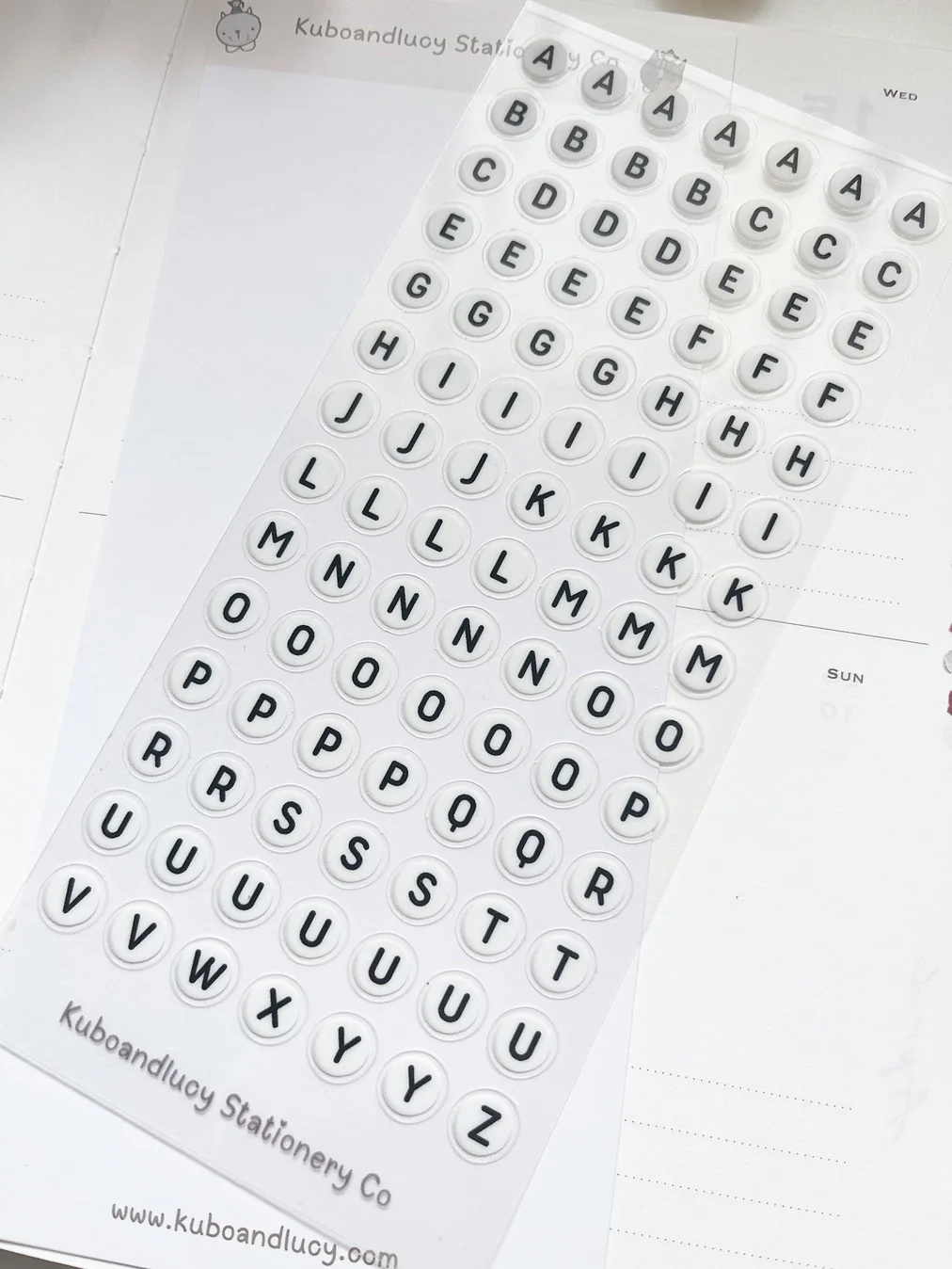 Kuboandlucy Stationery Co. Sticker Sheet - Friendship Beads Letter - Image 2