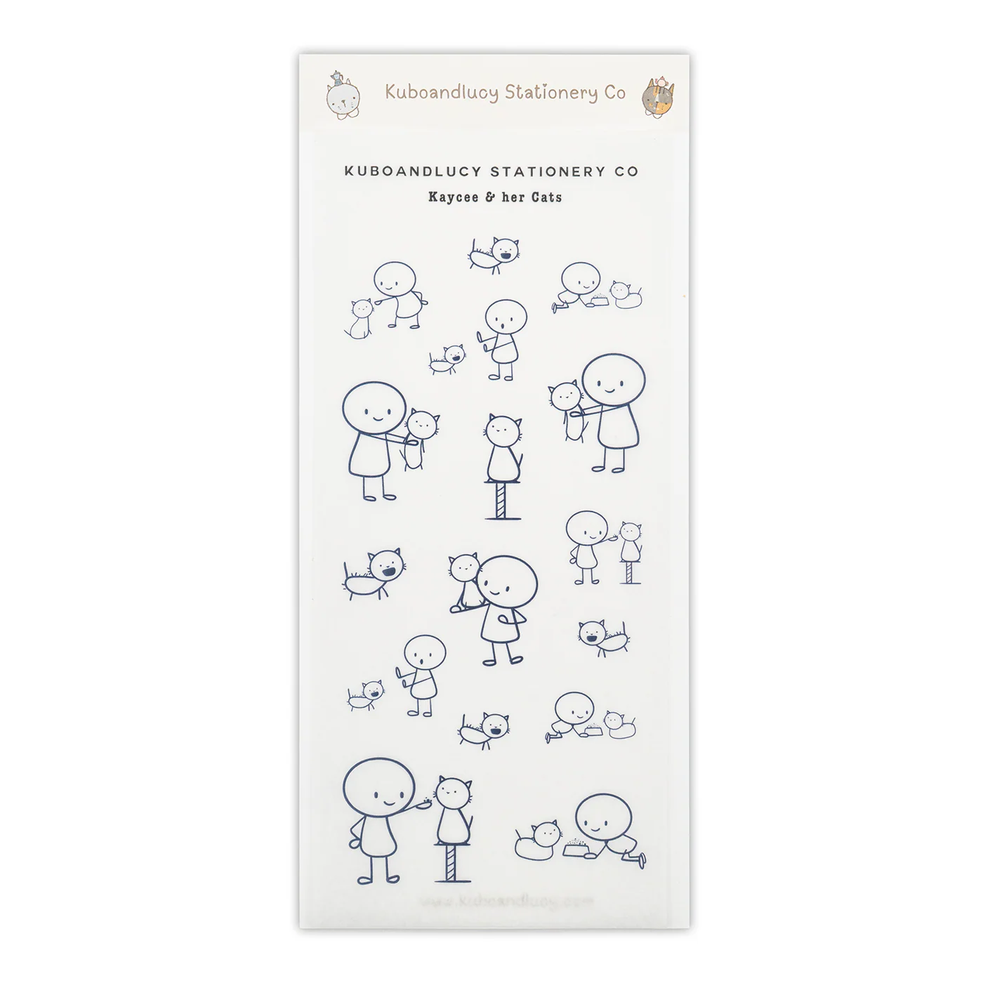 Kuboandlucy Stationery Co. Sticker Sheet - Kaycee & Her Cats
