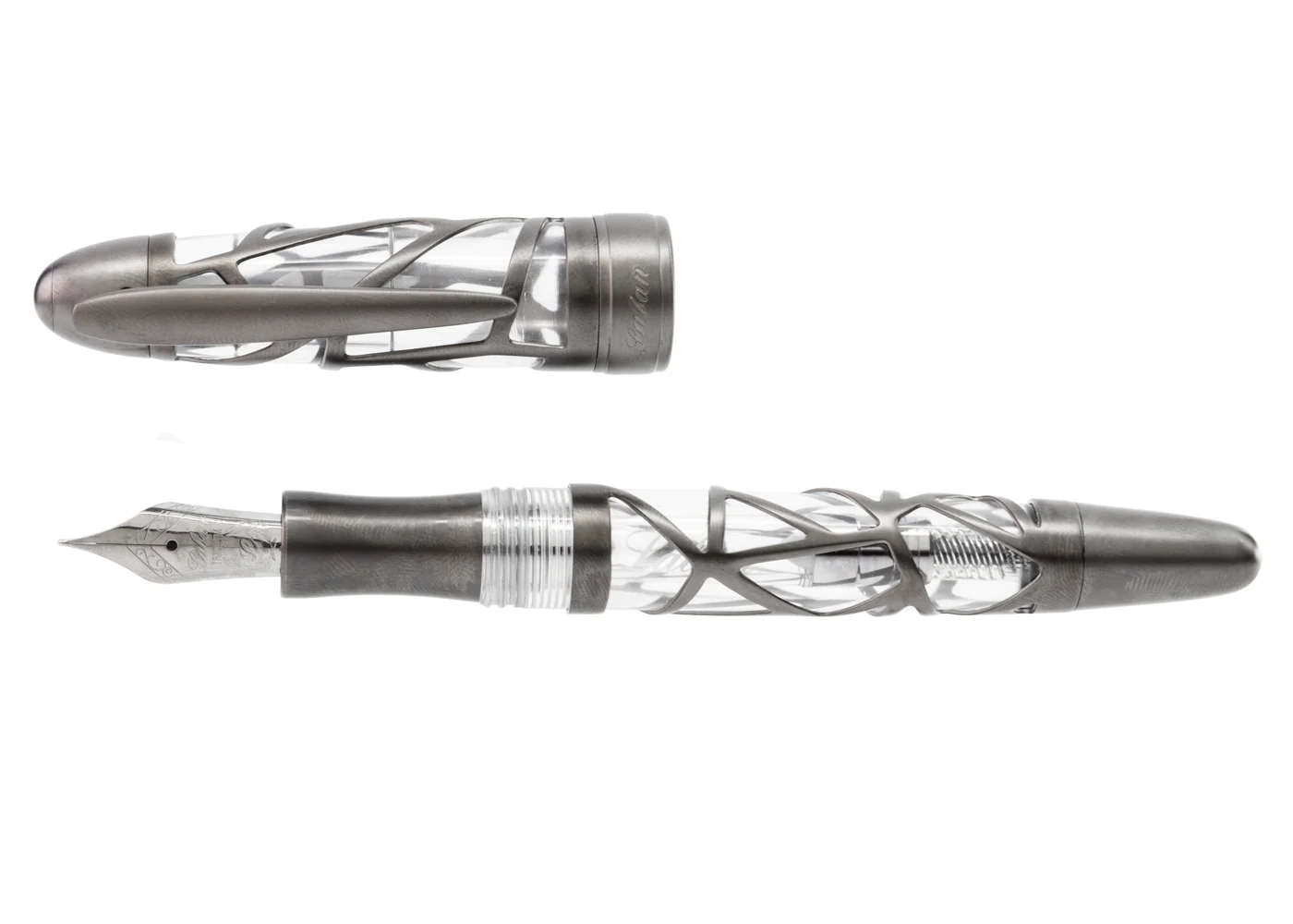 Laban Skeleton Matte Gunmetal Plated Fountain Pen - Image 3
