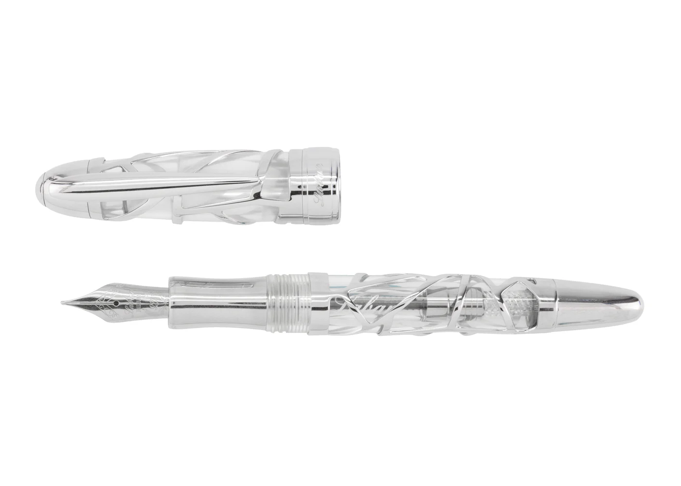 Laban Skeleton Rhodium Plated Fountain Pen - Image 3