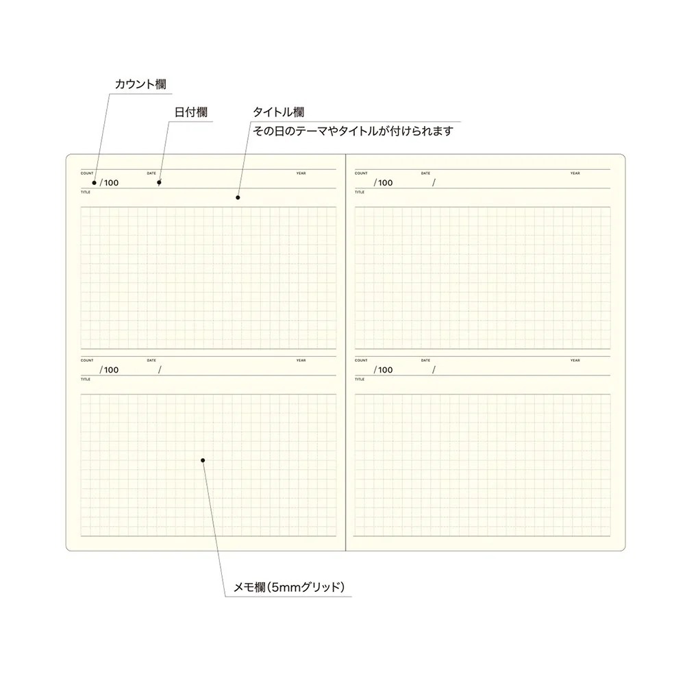 Laconic style Notebook A5 - 100 Days - Image 3